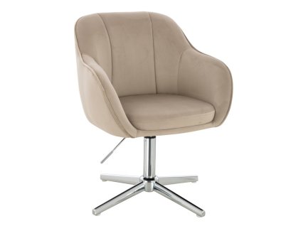 Židle AVOLA VELUR na stříbrném kříži - latte