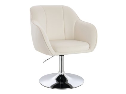 Židle AVOLA VELUR na stříbrném talíři - bílá