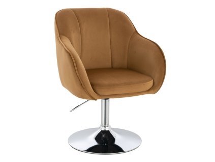 Židle AVOLA VELUR na stříbrném talíři - medová