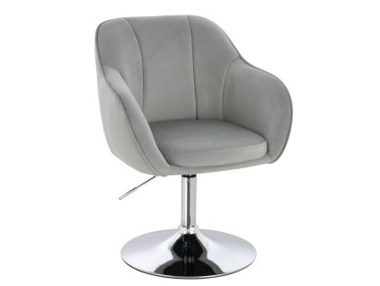 Židle AVOLA VELUR na stříbrném talíři - světle šedá