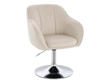 Židle AVOLA VELUR na stříbrném talíři - krémová