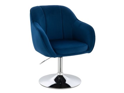 Židle AVOLA VELUR na stříbrném talíři - modrá