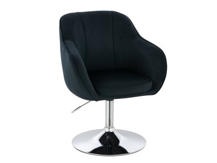 Židle AVOLA VELUR na stříbrném talíři - černá