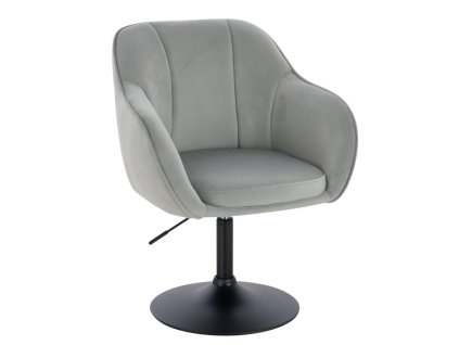 Židle AVOLA VELUR na černém talíři - světle šedá