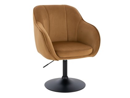 Židle AVOLA VELUR na černém talíři - medová