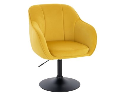 Židle AVOLA VELUR na černém talíři - žlutá