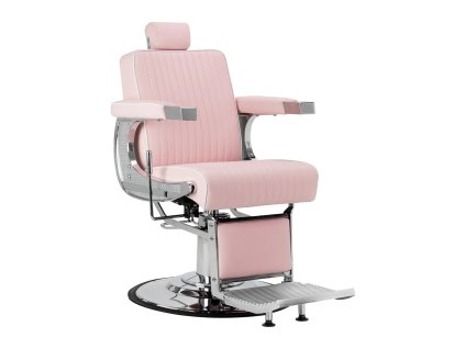 Barber křeslo Visionerio růžové s chromovaným rámem