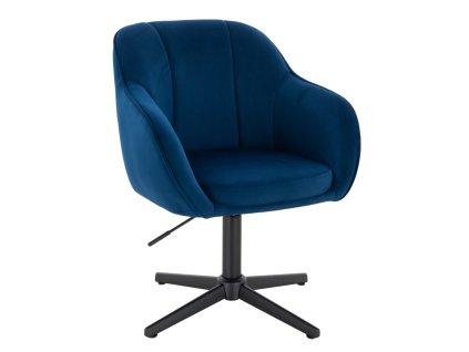 Židle AVOLA VELUR na černém kříži - modrá