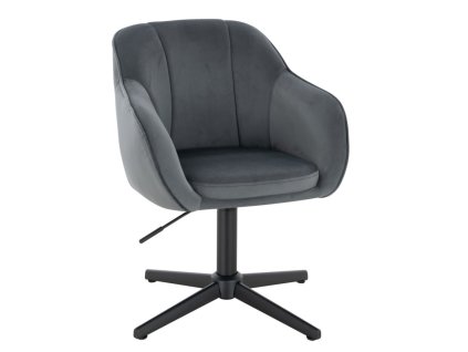 Židle AVOLA VELUR na černém kříži - tmavě šedá