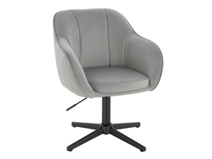 Židle AVOLA VELUR na černém kříži - světle šedá