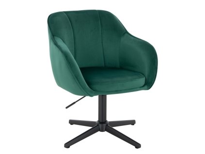 Židle AVOLA VELUR na černém kříži - zelená