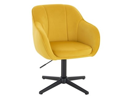 Židle AVOLA VELUR na černém kříži - žlutá