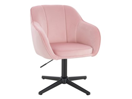Židle AVOLA VELUR na černém kříži - světle růžová
