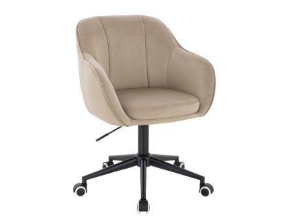 Židle AVOLA VELUR na černé podstavě s kolečky - latte1