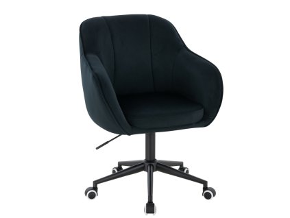 Židle AVOLA VELUR na černé podstavě s kolečky - černá