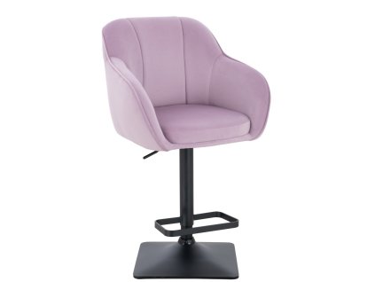 Barová židle AVOLA VELUR na černé hranaté podstavě - levandule