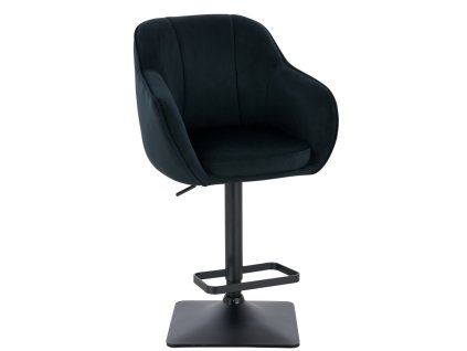 Barová židle AVOLA VELUR na černé hranaté podstavě - černá