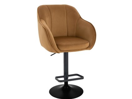 Barová židle AVOLA VELUR na černém talíři - medová