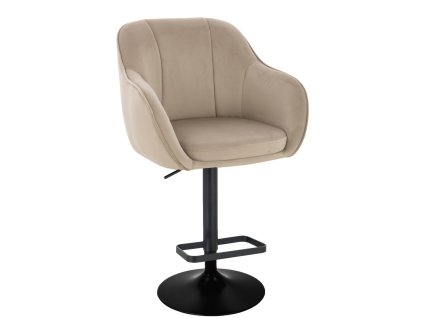 Barová židle AVOLA VELUR na černém talíři - latte