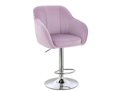 Barová židle AVOLA VELUR na stříbrném talíři - levandule