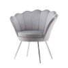 Křeslo FREY VELUR se stříbrnými nohami - světle šedé