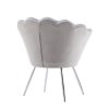 Křeslo FREY VELUR se stříbrnými nohami - světle šedé