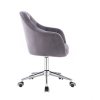 Křeslo ROMA VELUR na stříbrné podstavě s kolečky - tmavě šedé