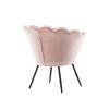 Křeslo FREY VELUR s černými nohami - světle růžové