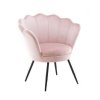 Křeslo FREY VELUR s černými nohami - světle růžové