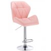 Barová židle MILANO MAX na stříbrném talíři - světle růžová