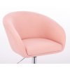 Židle VENICE na stříbrné podstavě s kolečky - světle růžová