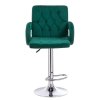 Barová židle BOSTON VELUR na stříbrném talíři - zelená