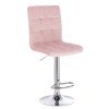 Barová židle TOLEDO VELUR na stříbrném talíři - světle růžová