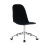 Židle SAMSON VELUR na stříbrné podstavě s kolečky - černá