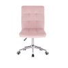 Židle TOLEDO VELUR na stříbrné podstavě s kolečky - světle růžová