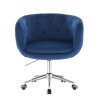 Židle MONTANA VELUR na stříbrné podstavě s kolečky - modrá