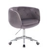 Židle MONTANA VELUR na stříbrné podstavě s kolečky - šedá