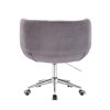 Židle MONTANA VELUR na stříbrné podstavě s kolečky - šedá