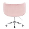 Židle MONTANA VELUR na stříbrné podstavě s kolečky - světle růžová