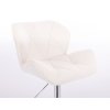 Židle MILANO VELUR na stříbrné podstavě s kolečky - bílá