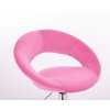 Židle NAPOLI VELUR na stříbrné podstavě s kolečky - růžová