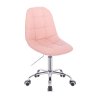 Židle SAMSON na stříbrné podstavě s kolečky - světle růžová