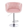Barová židle MONTANA VELUR na stříbrném talíři - světle růžová