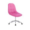 Židle SAMSON VELUR na stříbrné podstavě s kolečky - růžová