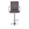 Barová židle VERONA VELUR na stříbrném talíři - tmavě šedá