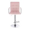 Barová židle VERONA VELUR na stříbrném talíři - světle růžová