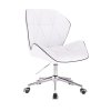 Židle MILANO MAX na stříbrné podstavě s kolečky - bílá