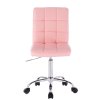 Židle TOLEDO na stříbrné podstavě s kolečky - světle růžová