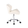 Židle MILANO na stříbrné podstavě s kolečky - krémová