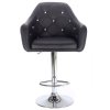 Barová židle ROMA na stříbrné kulaté podstavě - černá